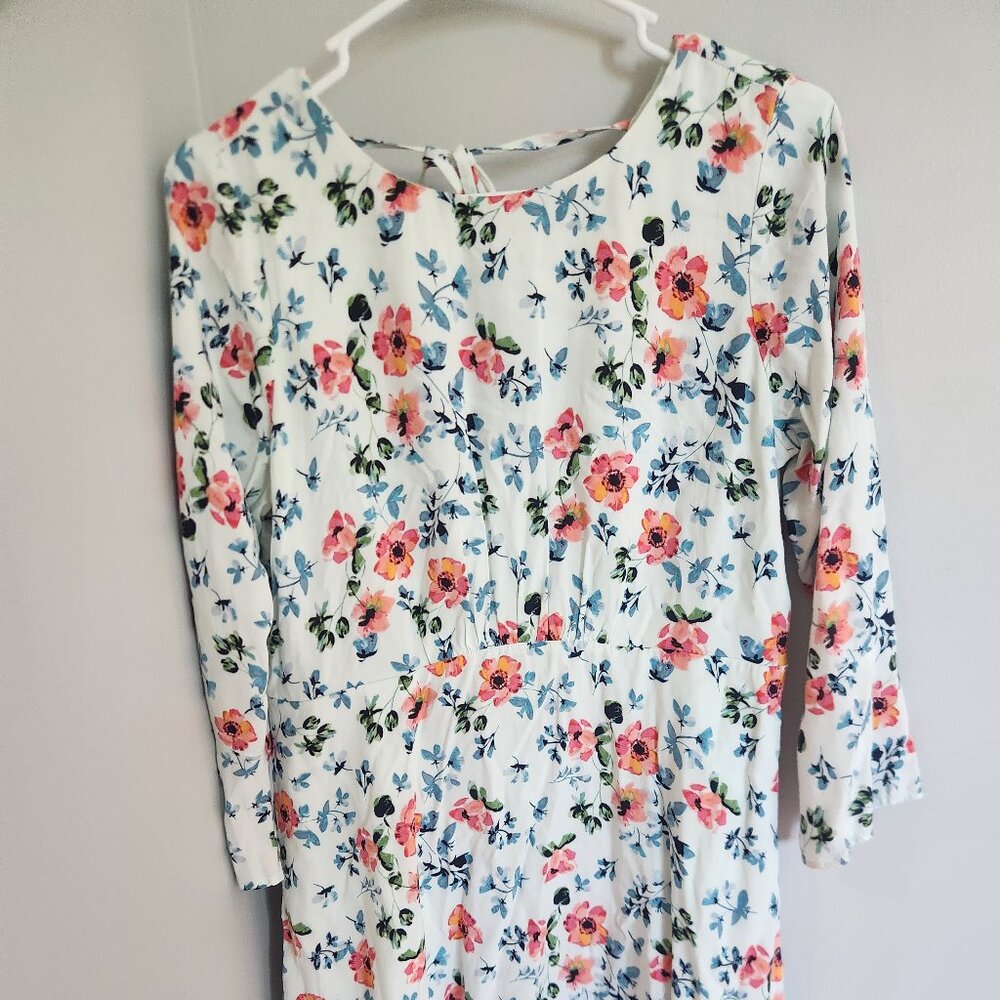 Loft light blue floral mini dress 6P